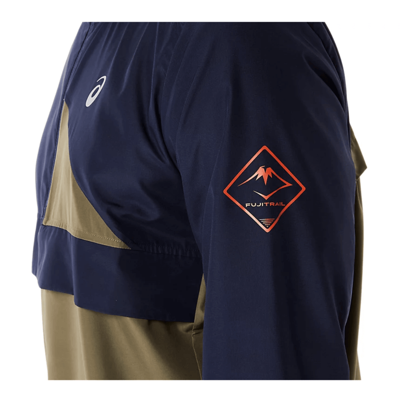 Asics Fujitrail Anorak Marineblauw Groen