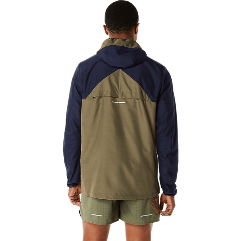 Asics Fujitrail Anorak Marineblauw Groen