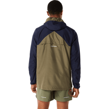 Asics Fujitrail Anorak Marineblauw Groen