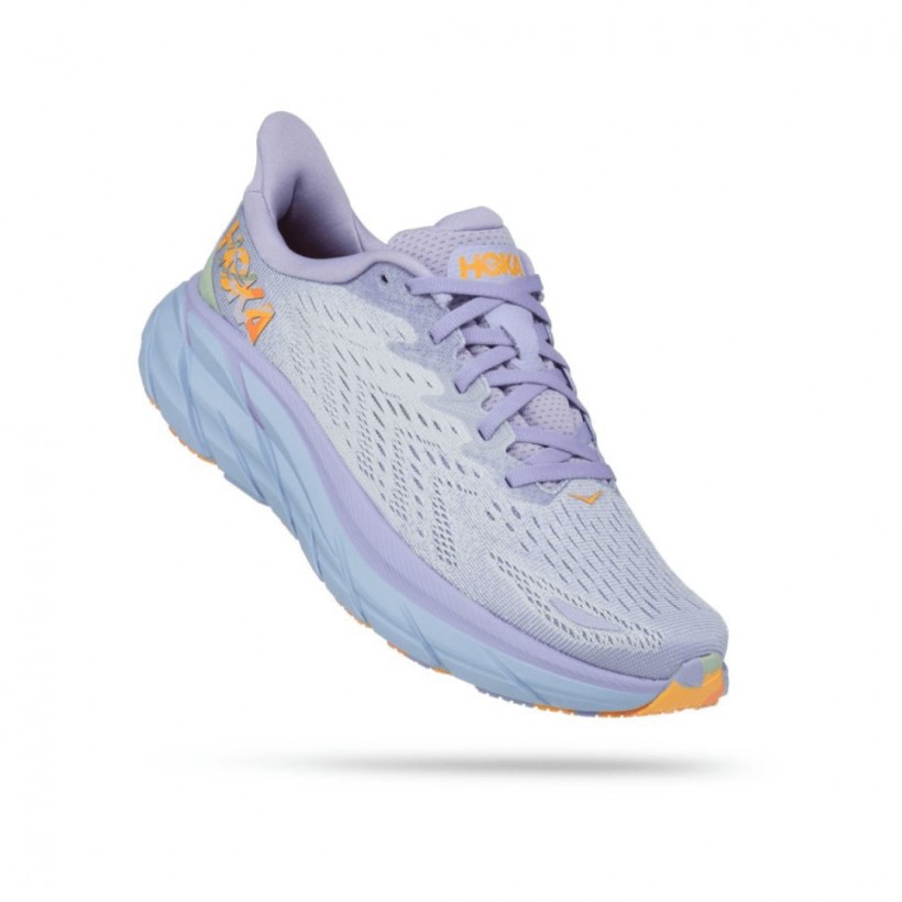 Schuhe Hoka One One Clifton 8 Lila Hellblau AW22 Frauen