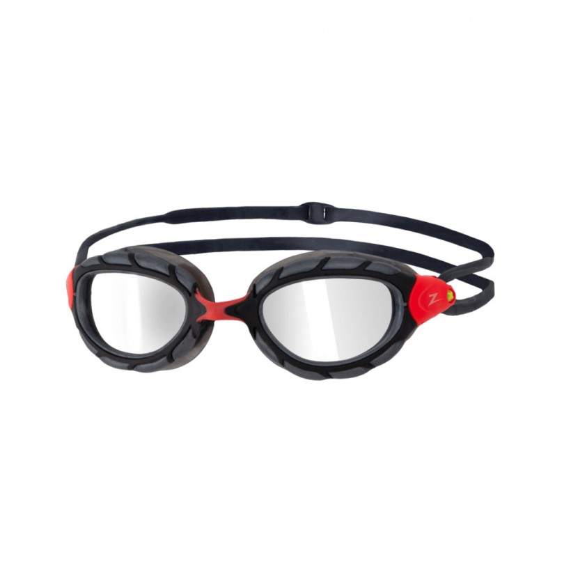 Zoggs Predator Titanium Goggles Black Black Red