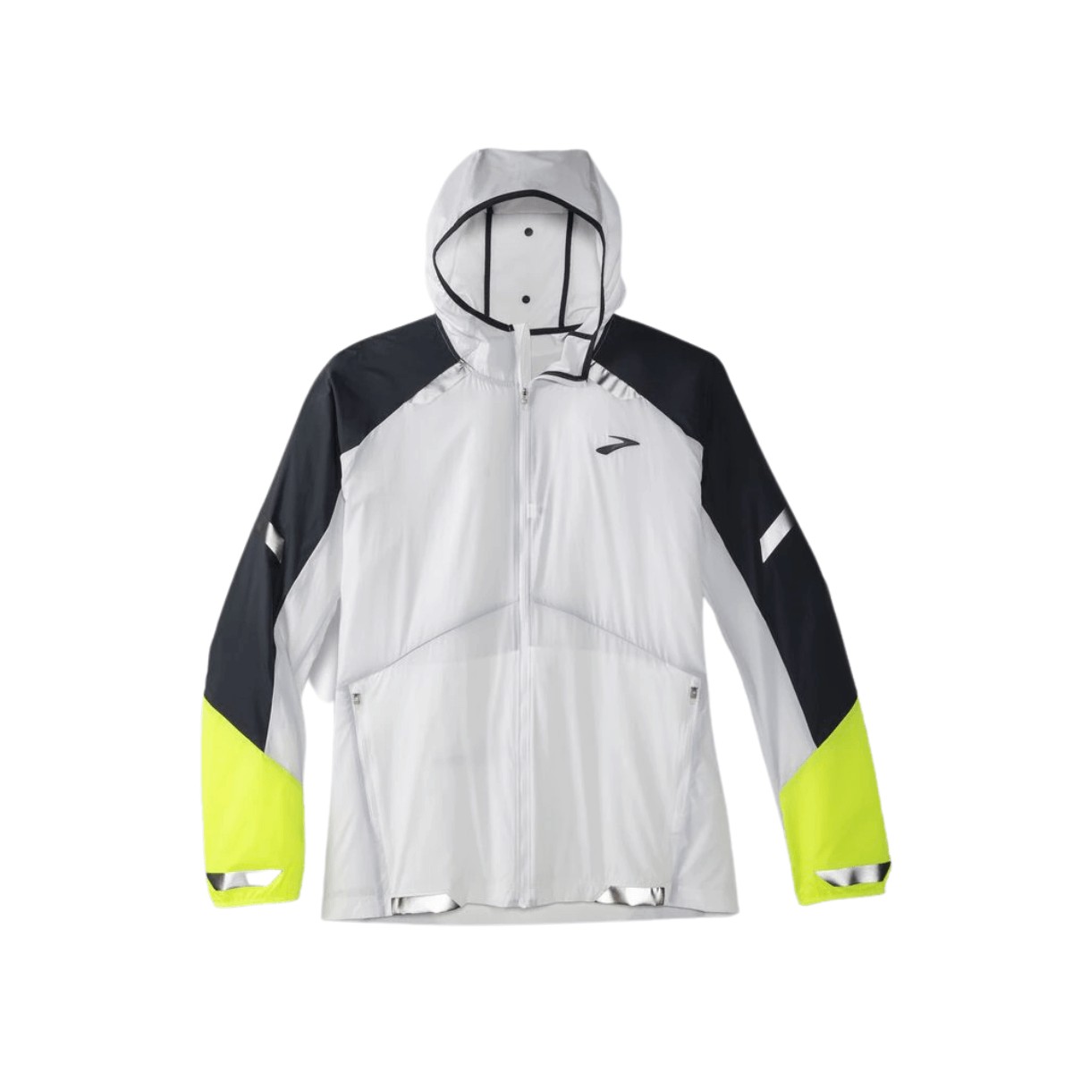 Brooks Run Visible 5  Convertible Jacket White, Size S