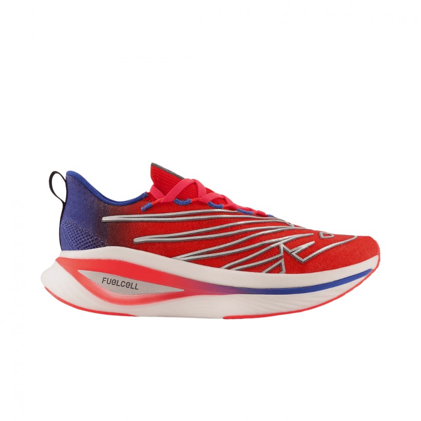 Zapatillas New Balance FuelCell SC Elite V3 NYC Maratón Rojo Azul AW22 Mujer