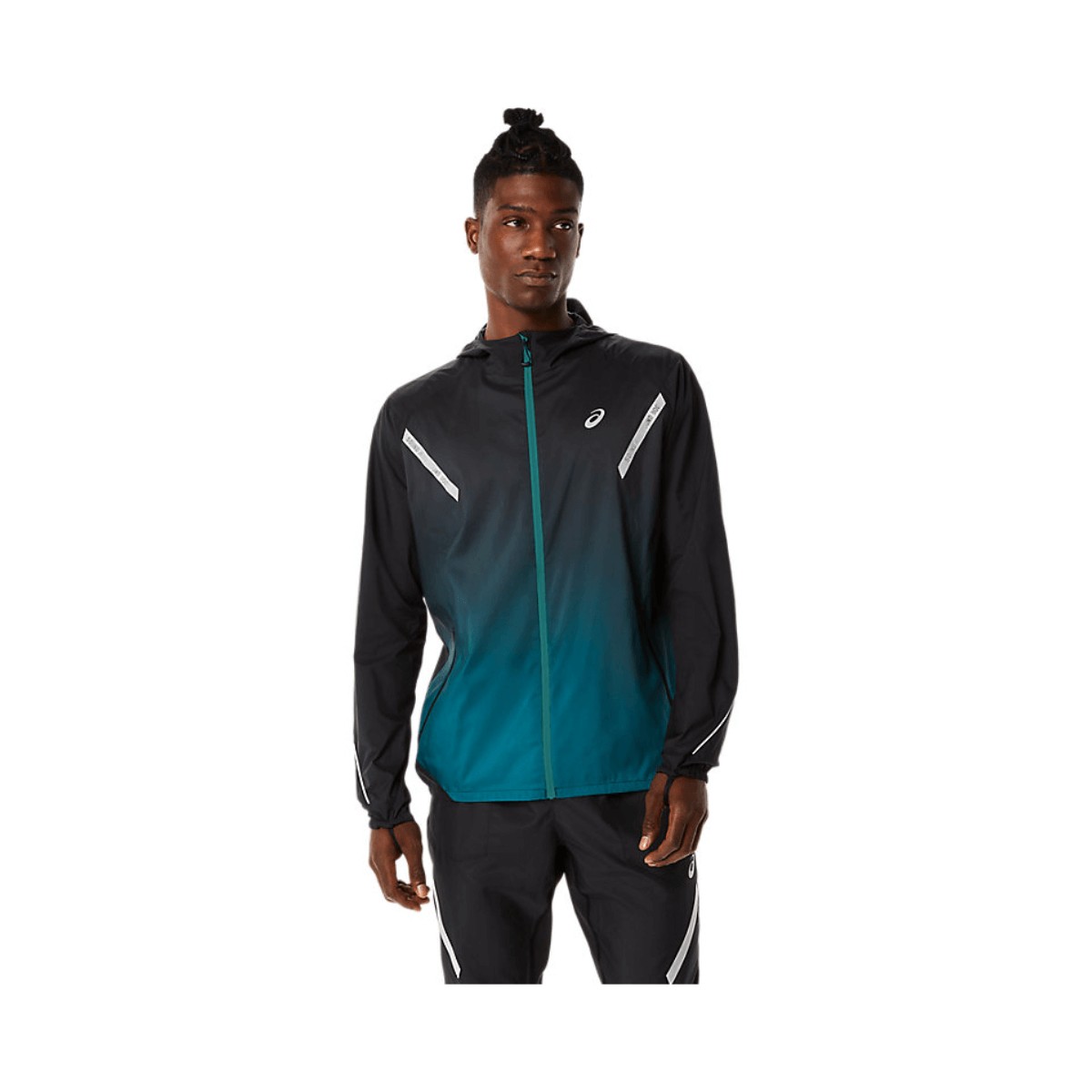 Asics Lite-Show Jacket Black Blue, Size XS