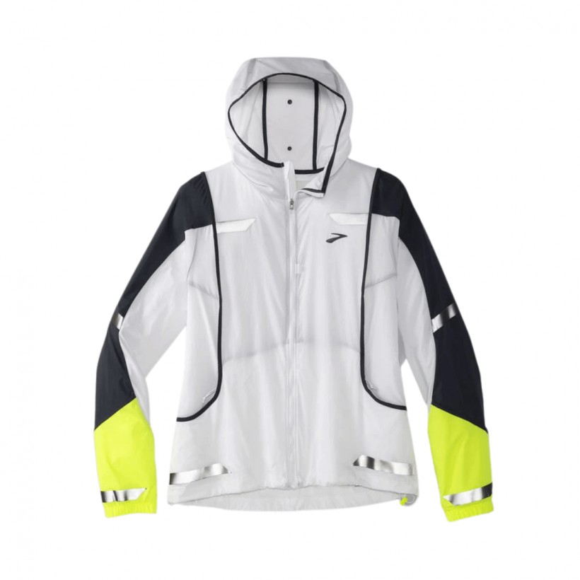 Brooks Run Visible Convertible Jacket White Woman