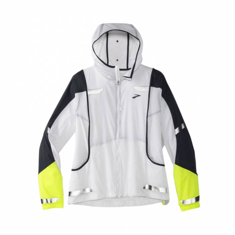 Chaqueta Convertible Brooks Run Visible Blanca Mujer