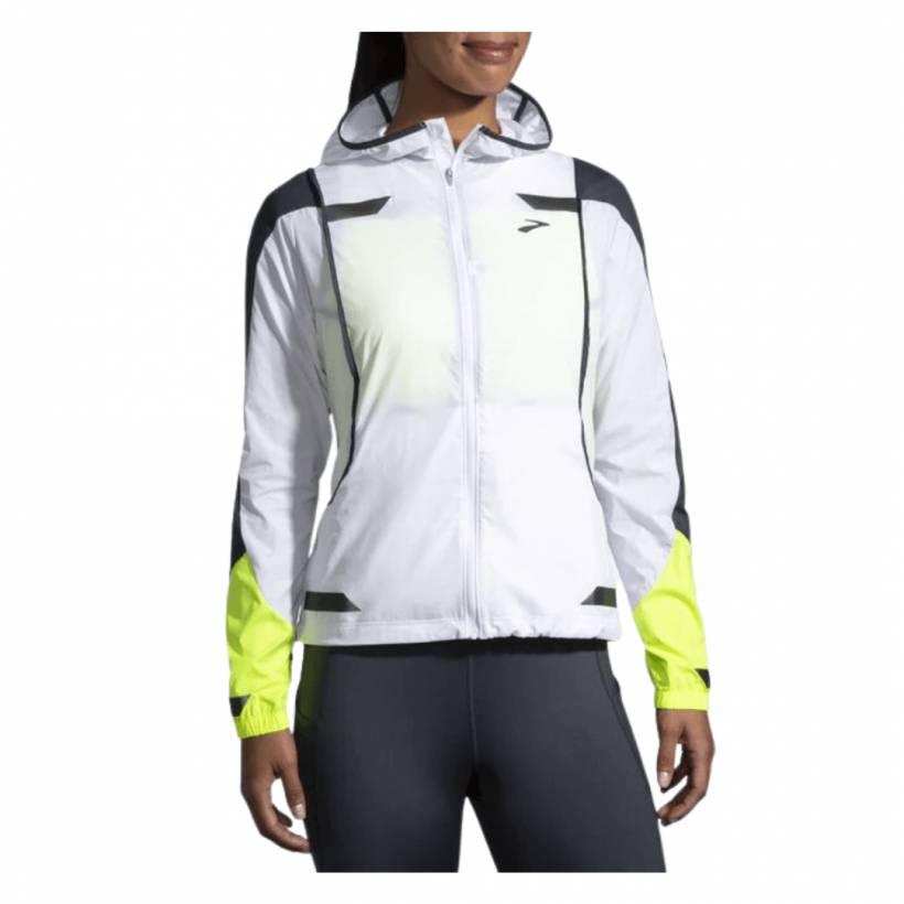 Brooks Run Visible Convertible Jacket White Woman
