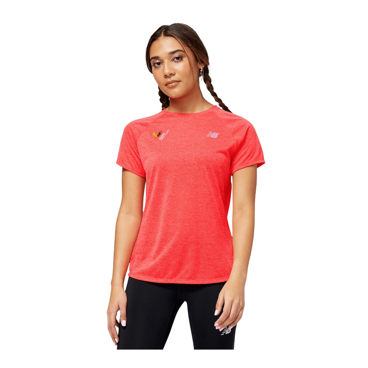 New Balance Impact Run Short Sleeve T-Shirt Orange Femme, Taille M