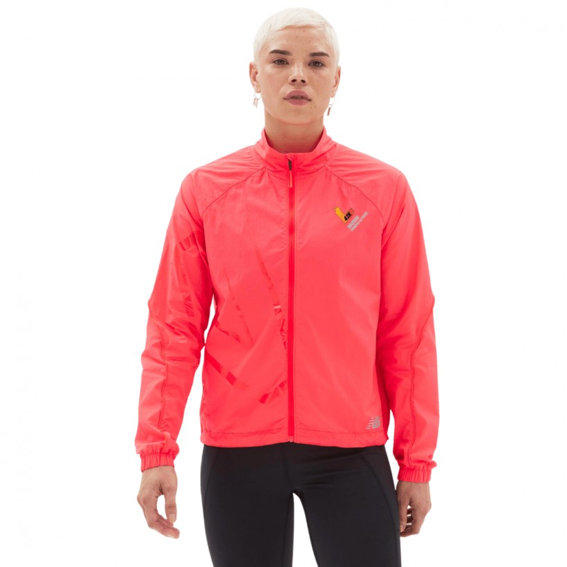 New Balance Printed Impact Run Packable Jacket Red