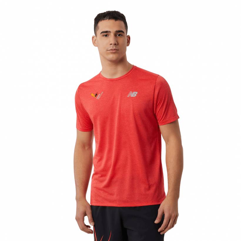 Impact Run Short Sleeve New Balance Koszulka Czerwony