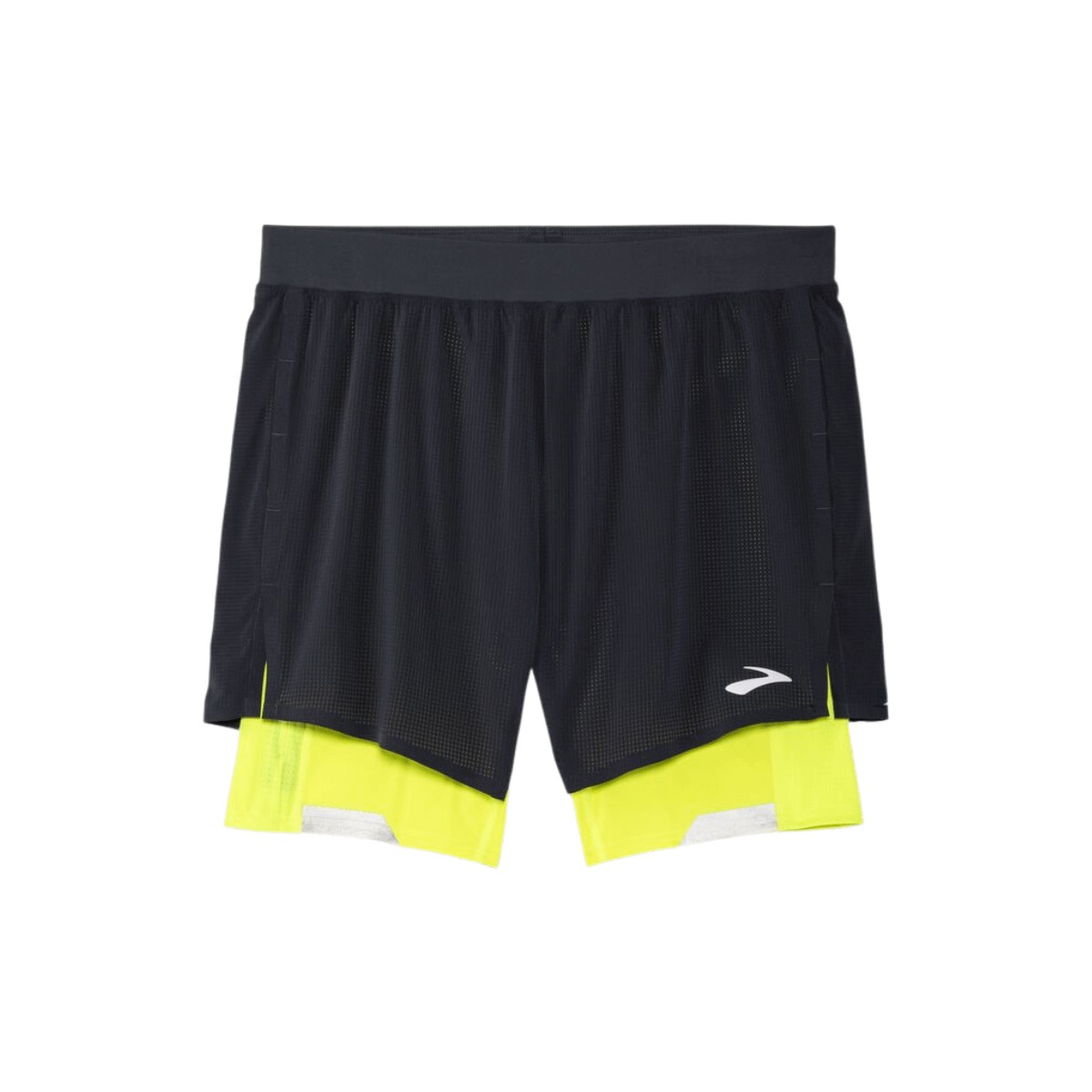 Brooks Run Visible 5 Shorts Black Yellow, Size S