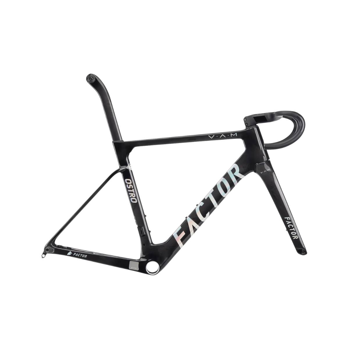 Factor Ostro VAM Disc Carbon Frame and Fork Set Black Chrome, Size 52