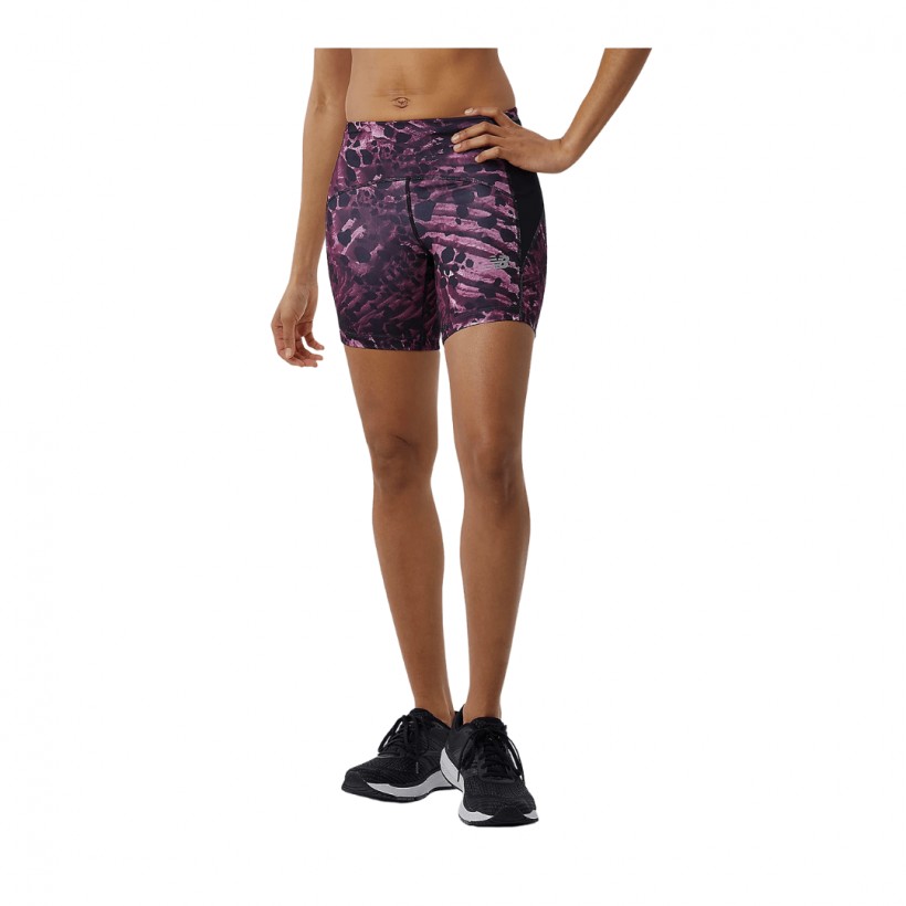 Half Tights New Balance Printed Impact Run Fitted Purple Black Woman