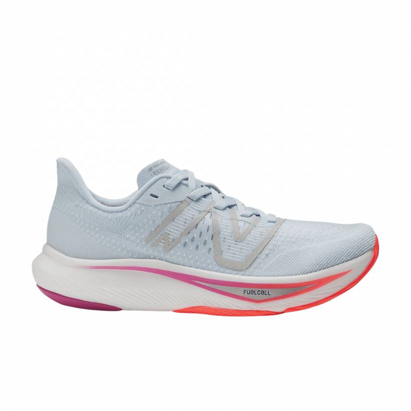 Sapatos New Balance FuelCell Rebel v3 Azul Claro Vermelho AW22 Mulher