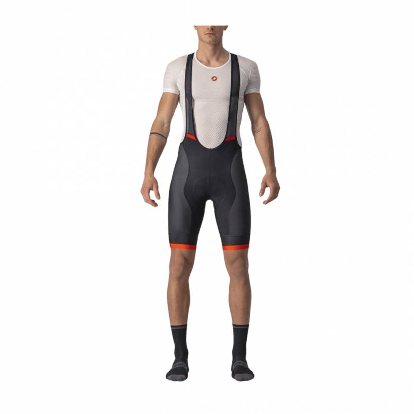 Calções de babete Castelli Competizione Kit Bibshort Preto Vermelho