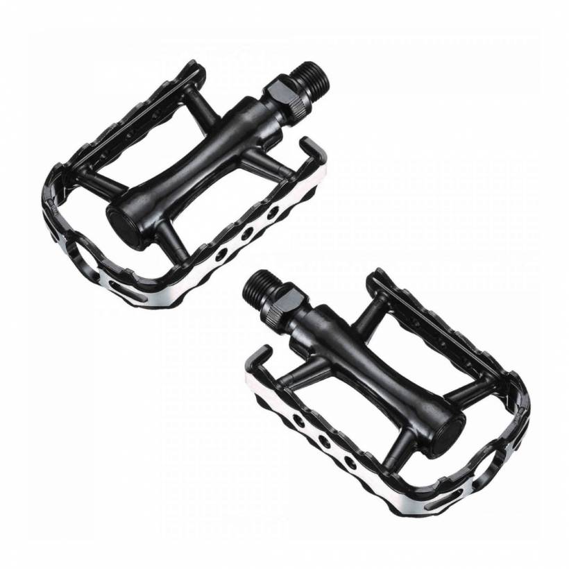 Pedali Krayton MTB in alluminio - 9/16 - 101x64X23mm Nero Argento
