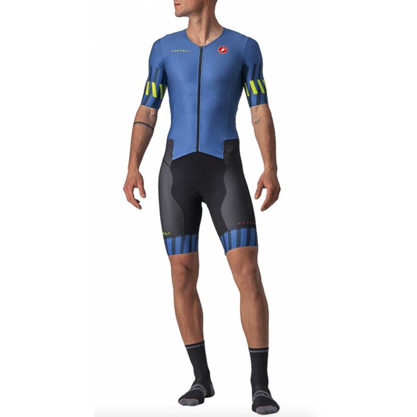 Anzug Castelli Free Sanremo 2 Rosso Corsa Blau Lime Grün