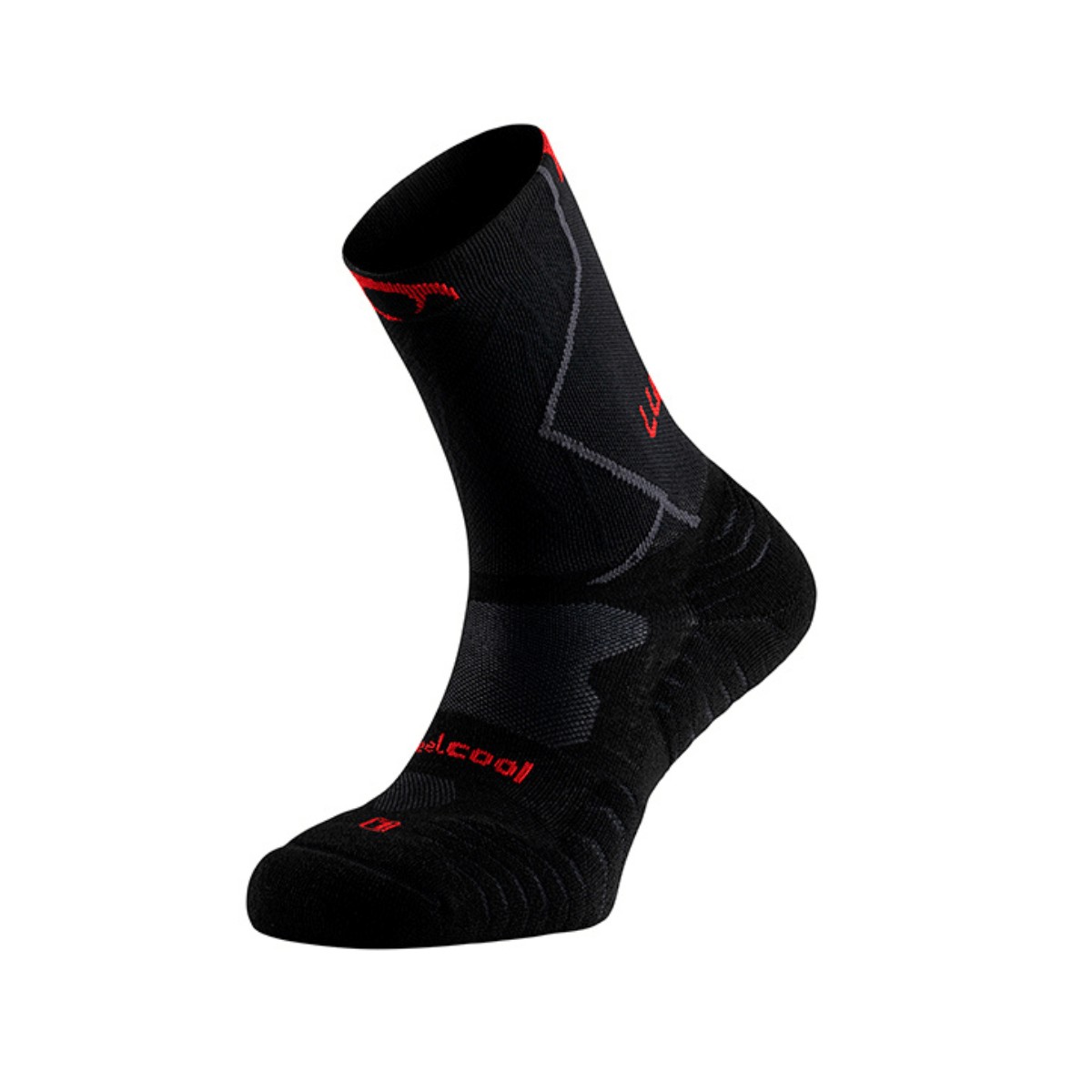 Calcetines Lurbel Traction Pro Negro Rojo, Talla L