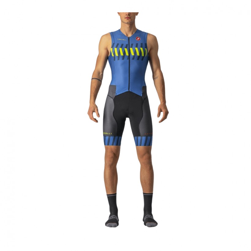 Tritraje Castelli Integral Free Sanremo 2 Sin Mangas Azul Amarillo