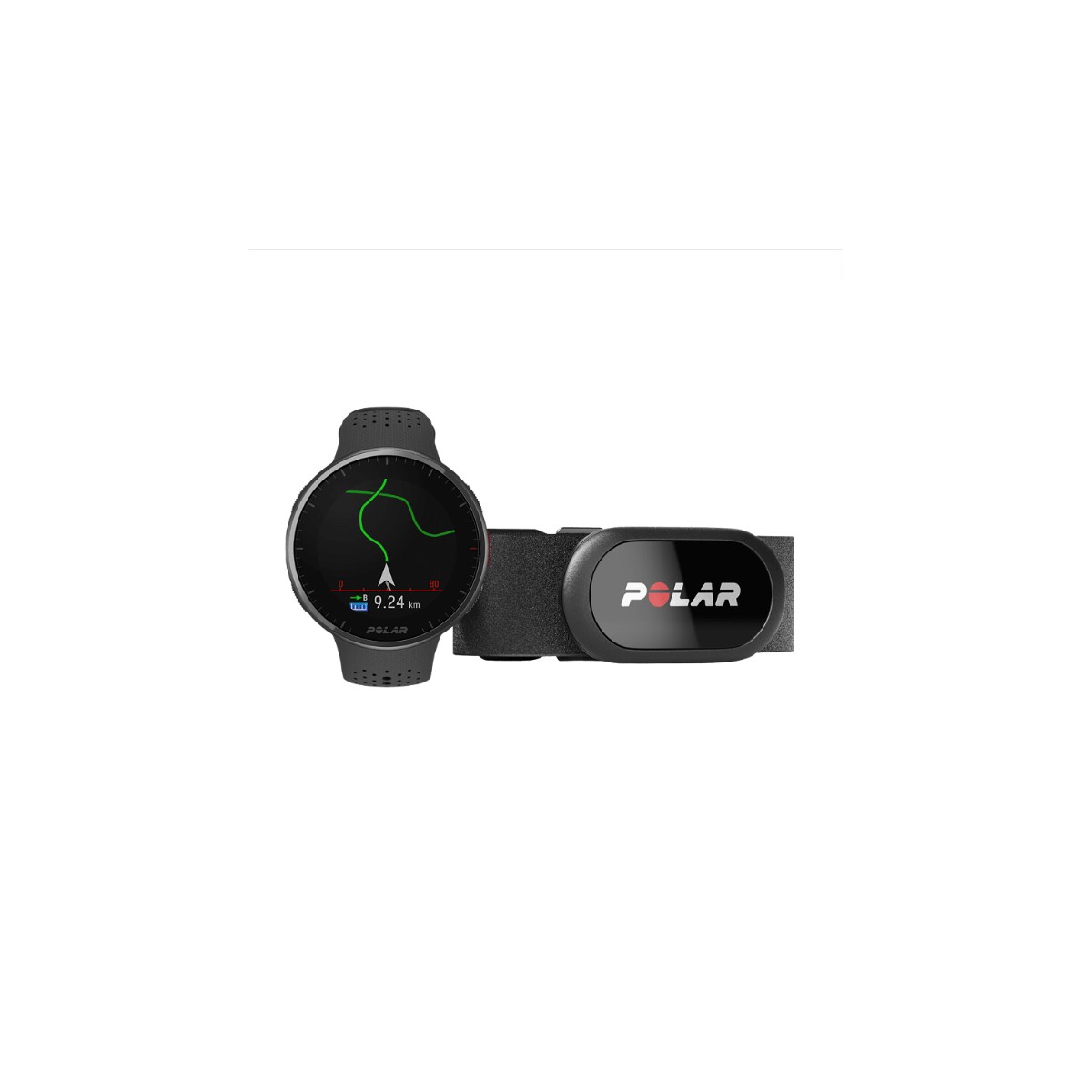 Polar Pacer Pro HR Uhr mit Herzfrequenzsensor H10 Grau Schwarz