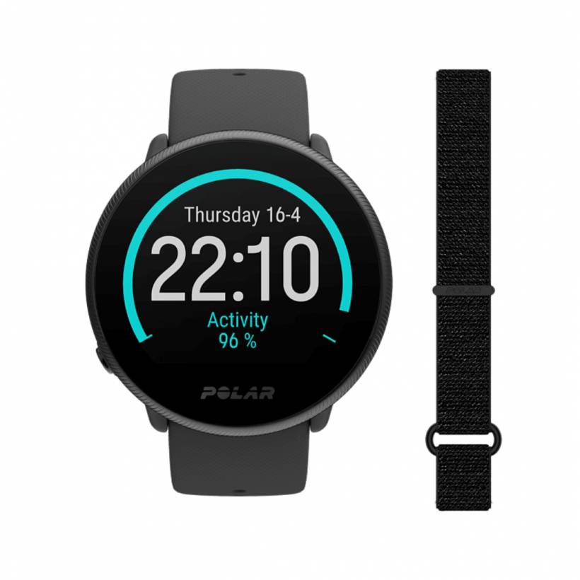 Polar Ignite 2 Black with Velcro Nylon Strap