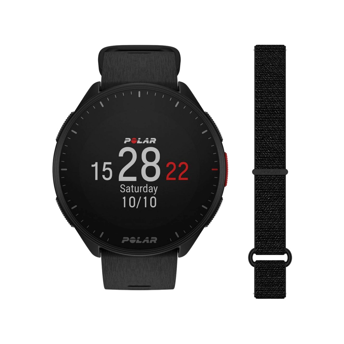 Reloj Polar Pacer Negro con Correa de Nailon con Velcro