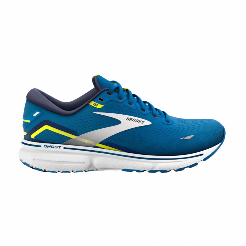 Turnschuhe Brooks Ghost 15 Blau Weiß Gelb SS23