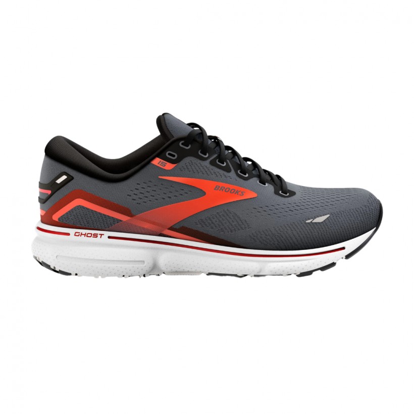 Shoes Brooks Ghost 15 Grey Red White SS23