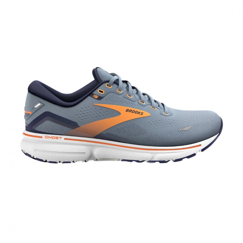 Schuhe Brooks Ghost 15 Grau Orange Weiss SS23