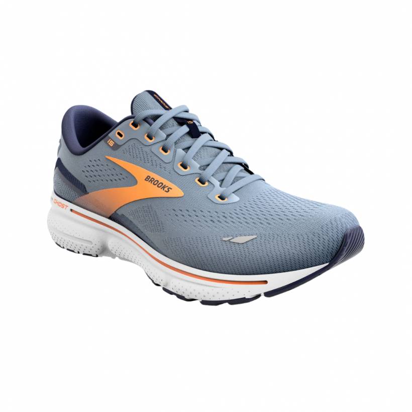 Brooks Ghost 15 Scarpe Grigio Arancione Bianco SS23 Spedizione