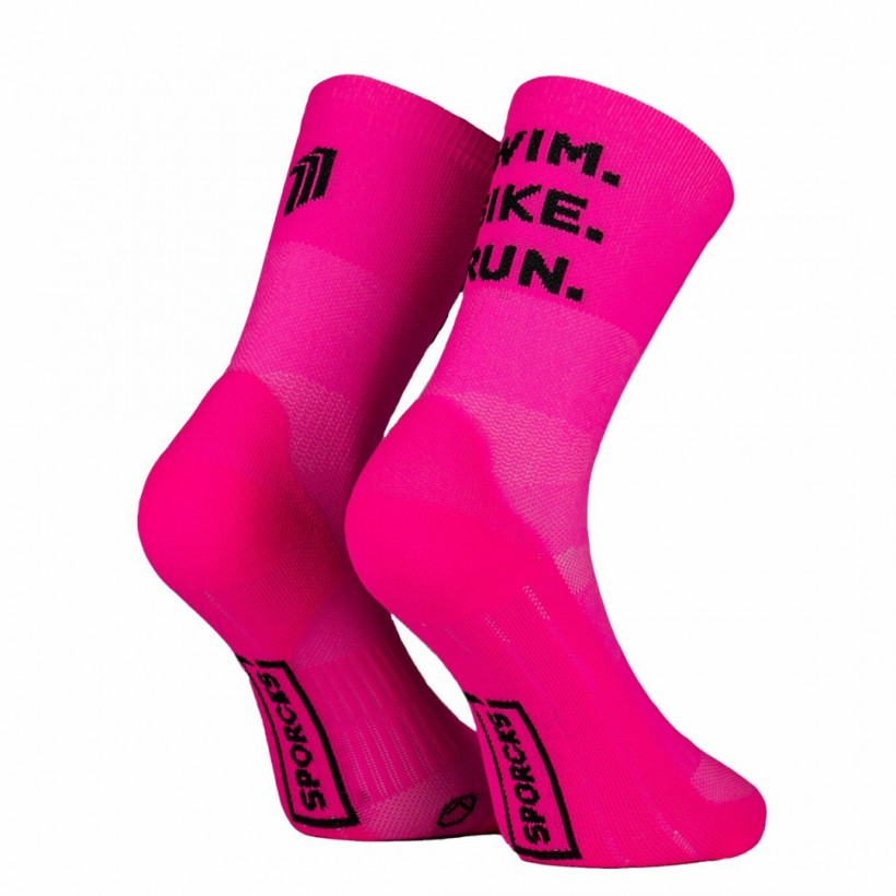 Sporcks Swim Bike Run Socks Pink
