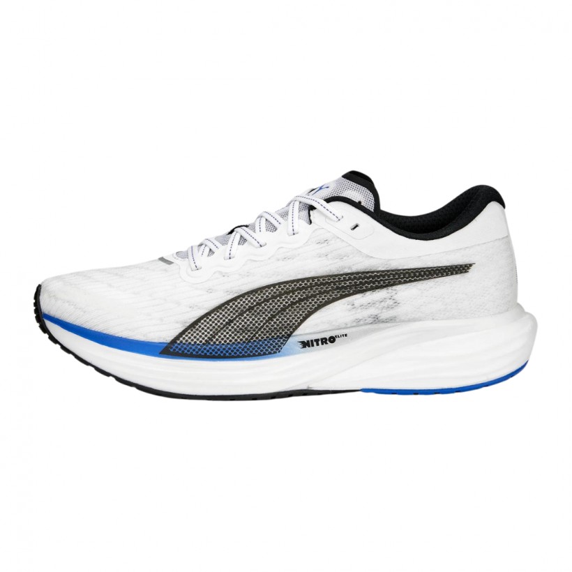 Chaussures Puma Deviate Nitro 2 Blanc Noir Bleu SS23