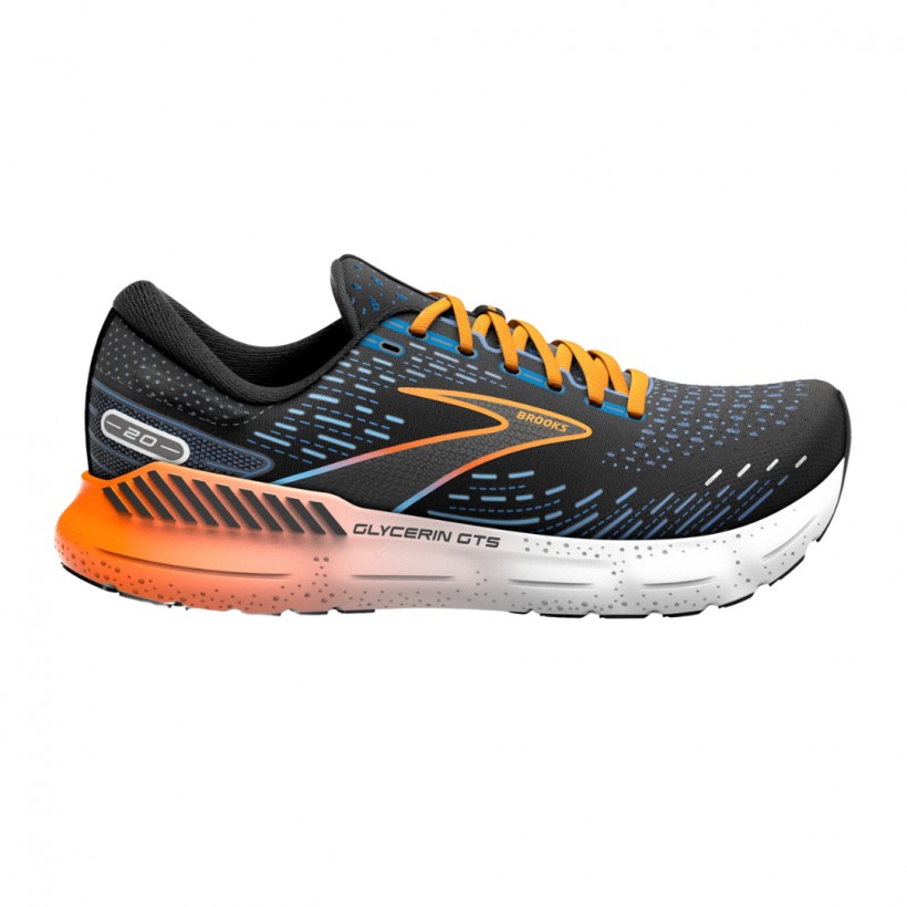 Chaussures Brooks Glycerin GTS 20 Noir Bleu Orange SS23