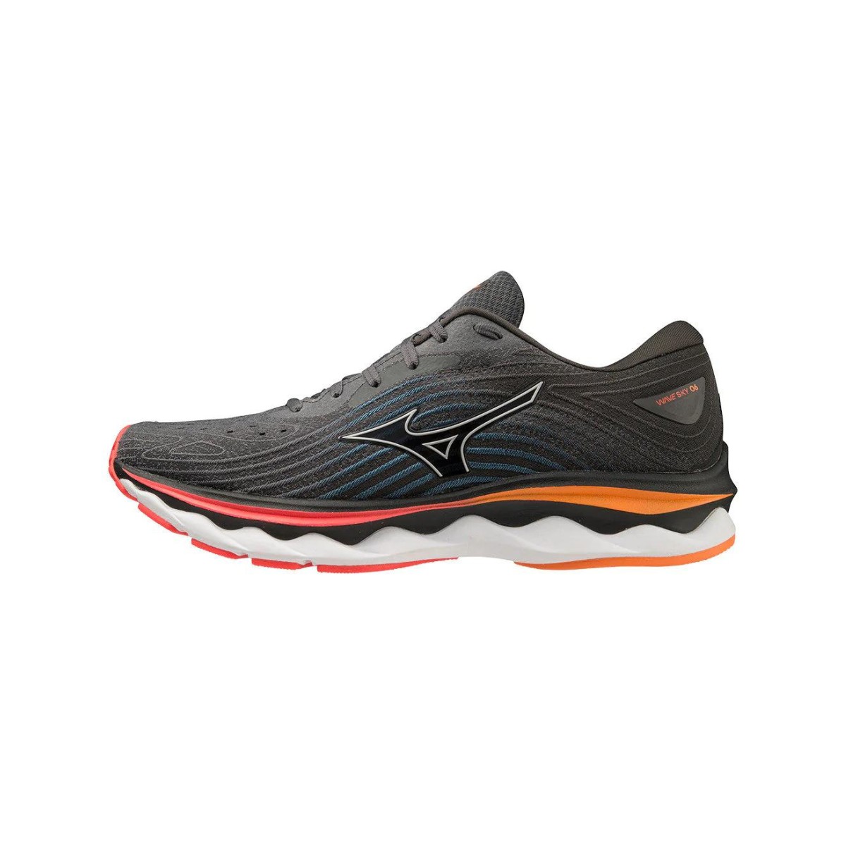 Zapatillas Mizuno Wave Sky 6 Negro Naranja SS23