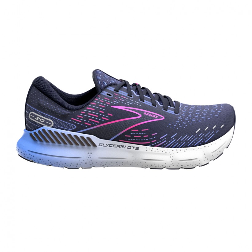 Chaussures Brooks Glycerin GTS 20 Bleu Fuchsia SS23 Femme