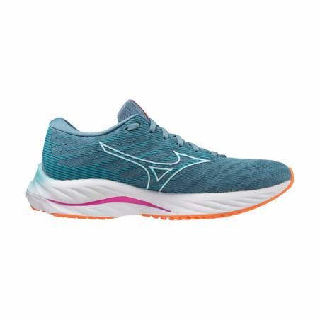 Zapatillas Mizuno Wave Rider Wos Blanco Naranja SS23 Mujer