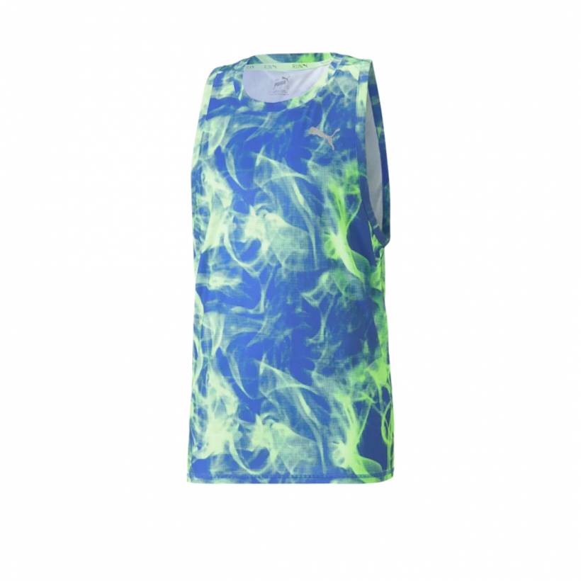 T-Shirt Puma Run Favorite Printed Sleeveless Blue Green