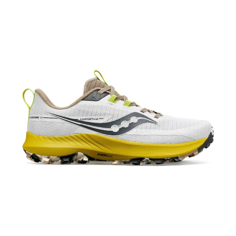 Saucony Peregrine 13 White Yellow SS23 Shoes
