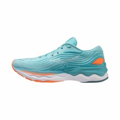 Scarpe Mizuno Wave Skyrise 4 Celeste Arancione SS23 donna