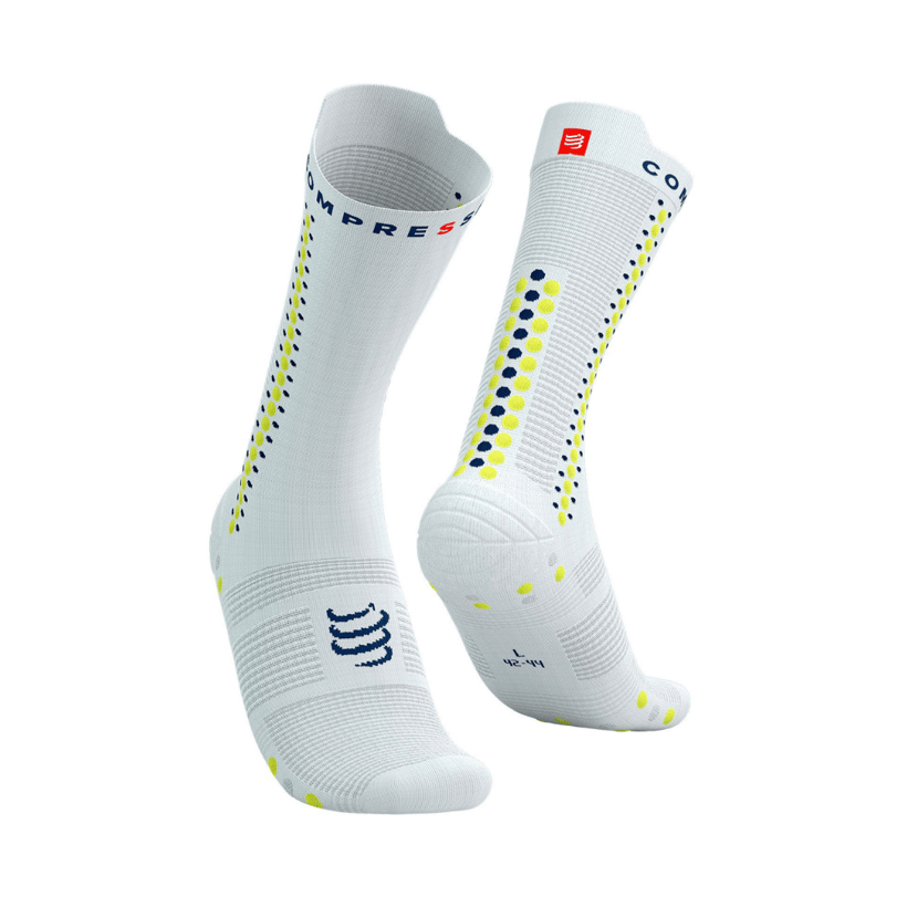 Compressport Pro Racing V4.0 Fietssokken Wit Primrose