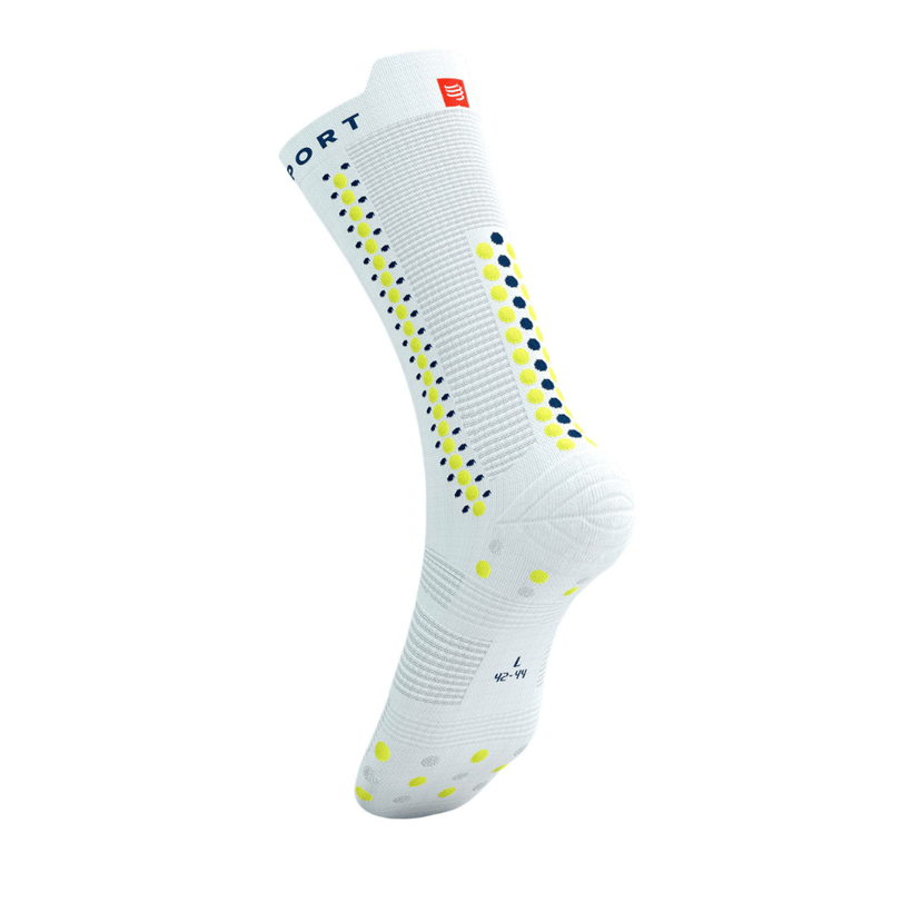 Chaussettes Compressport Pro Racing V4.0 Bike Blanc Primrose