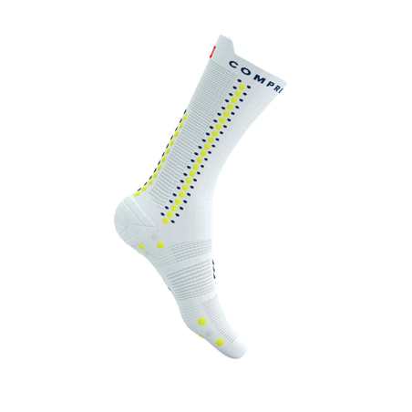 Calcetines Compressport Pro Racing V4.0 Bike Blanco Primrose
