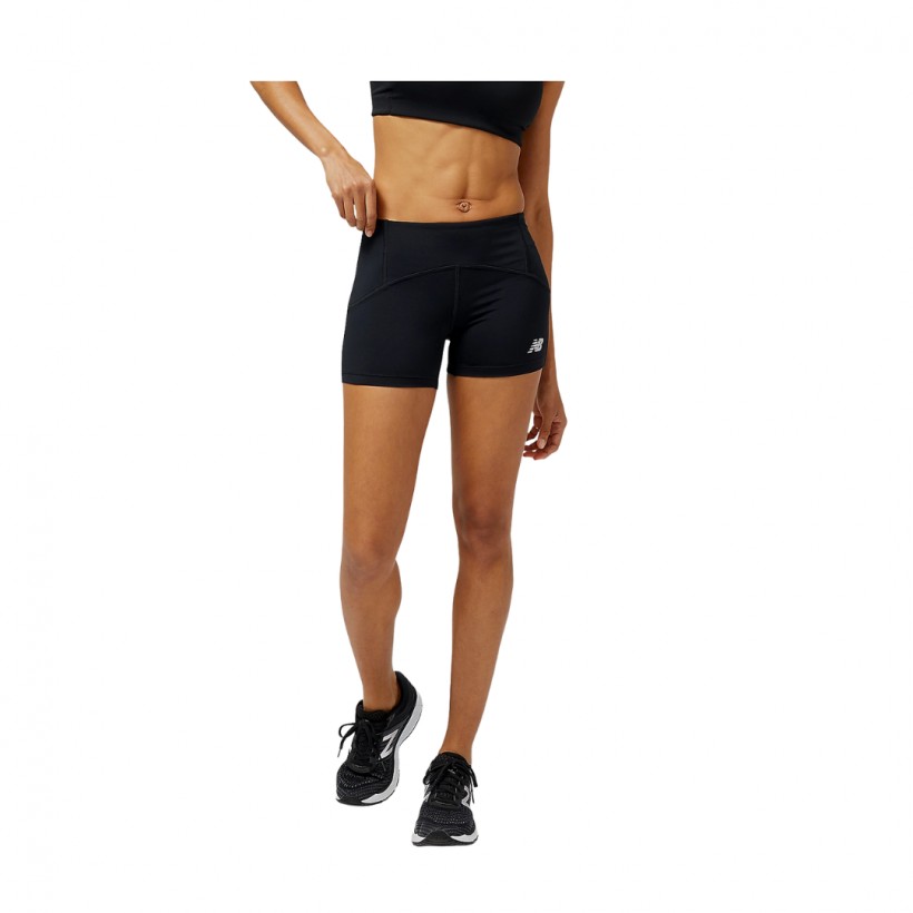 Pantalón Corto New Balance Accelerate Pacer 3.5in Fitted Negro Mujer