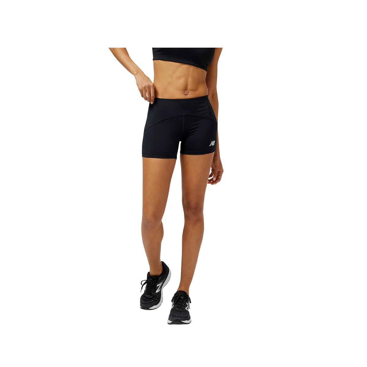 New Balance Accelerate Pacer 3,5 polegadas justo curto feminino preto
