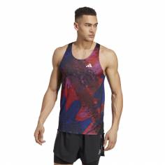 Adidas Adizero T-shirt sans Manches Rouge Bleu