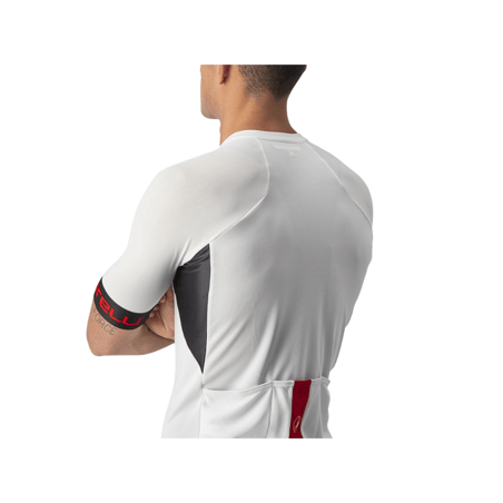 Maillot Castelli Entrata VI Manches Courtes Blanc Rouge