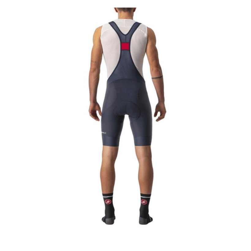 Salopette corta Castelli Endurance X2 con bretelle. Nero