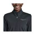 T-Shirt Saucony Solstice Langarm 1/4 Zip Schwarz Damen