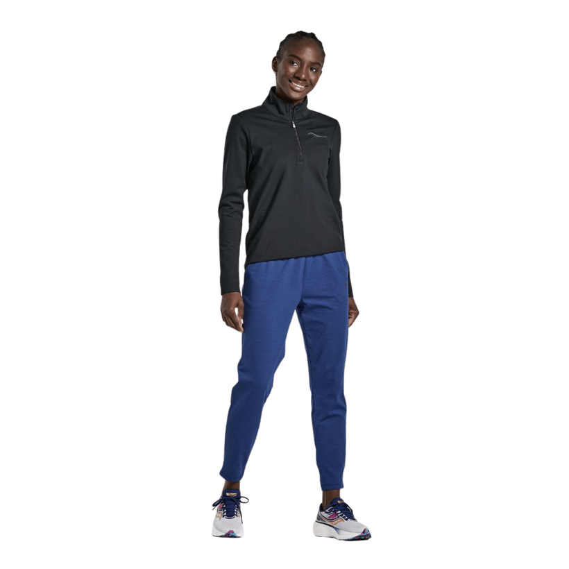 T-shirt Saucony Solstice Manches Longues 1/4 Zip Noir Femme