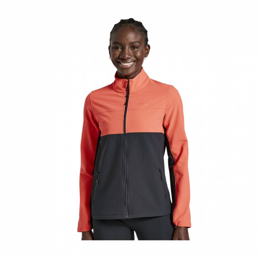Veste Saucony Bluster Noir Corail Femme